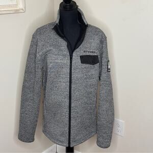 Spyder Sweater Sherpa Fleece Lined Jacket Charcoal Mens Size M